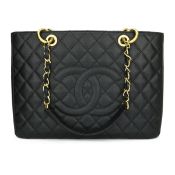 Chanel Grand Shopping Tote GST Black Caviar Gold Hardware 2010