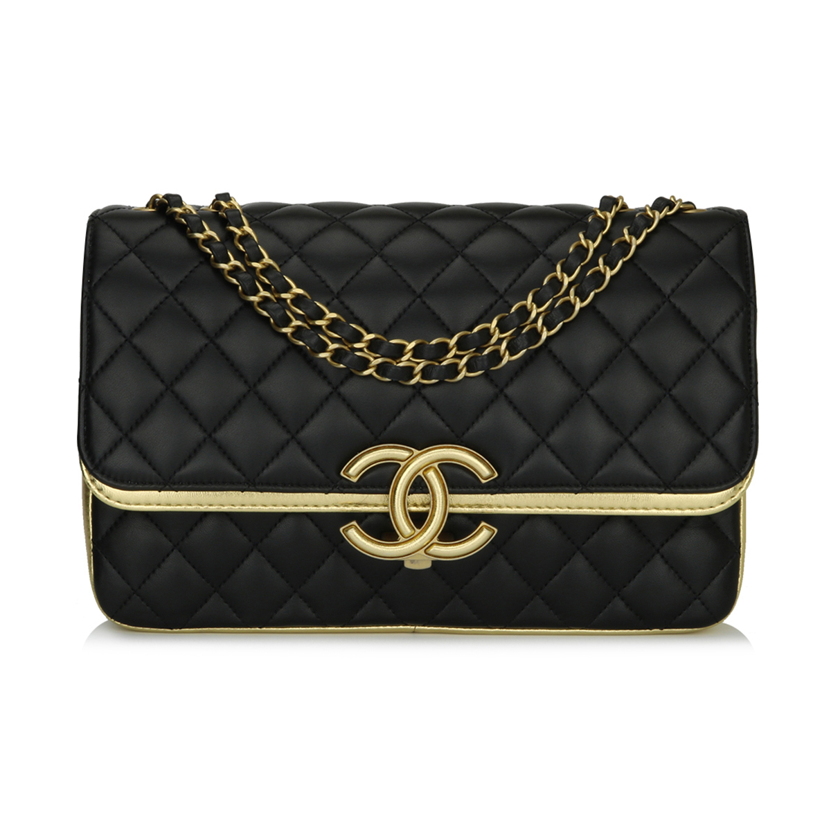 Chanel CC Chic Flap Black Gold Lambskin Brushed Gold Hardware 2019