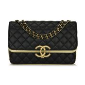 Chanel CC Chic Flap Black Gold Lambskin Brushed Gold Hardware 2019