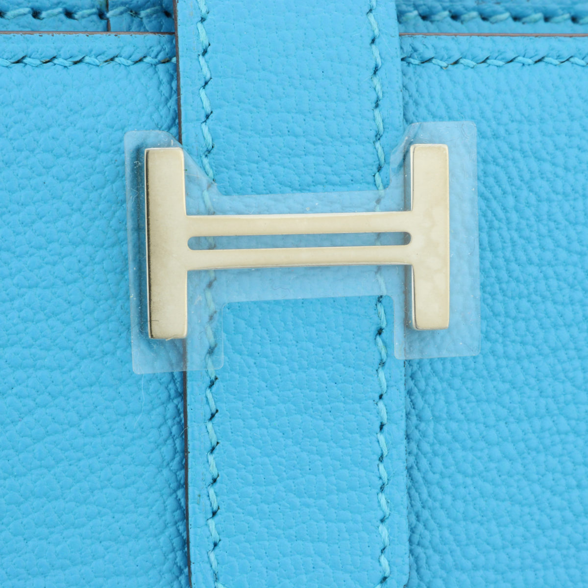 Hermes Bearn Wallet Blue Aztec Goatskin with Palladium Hardware Stamp T 2015 - Image 3 of 5