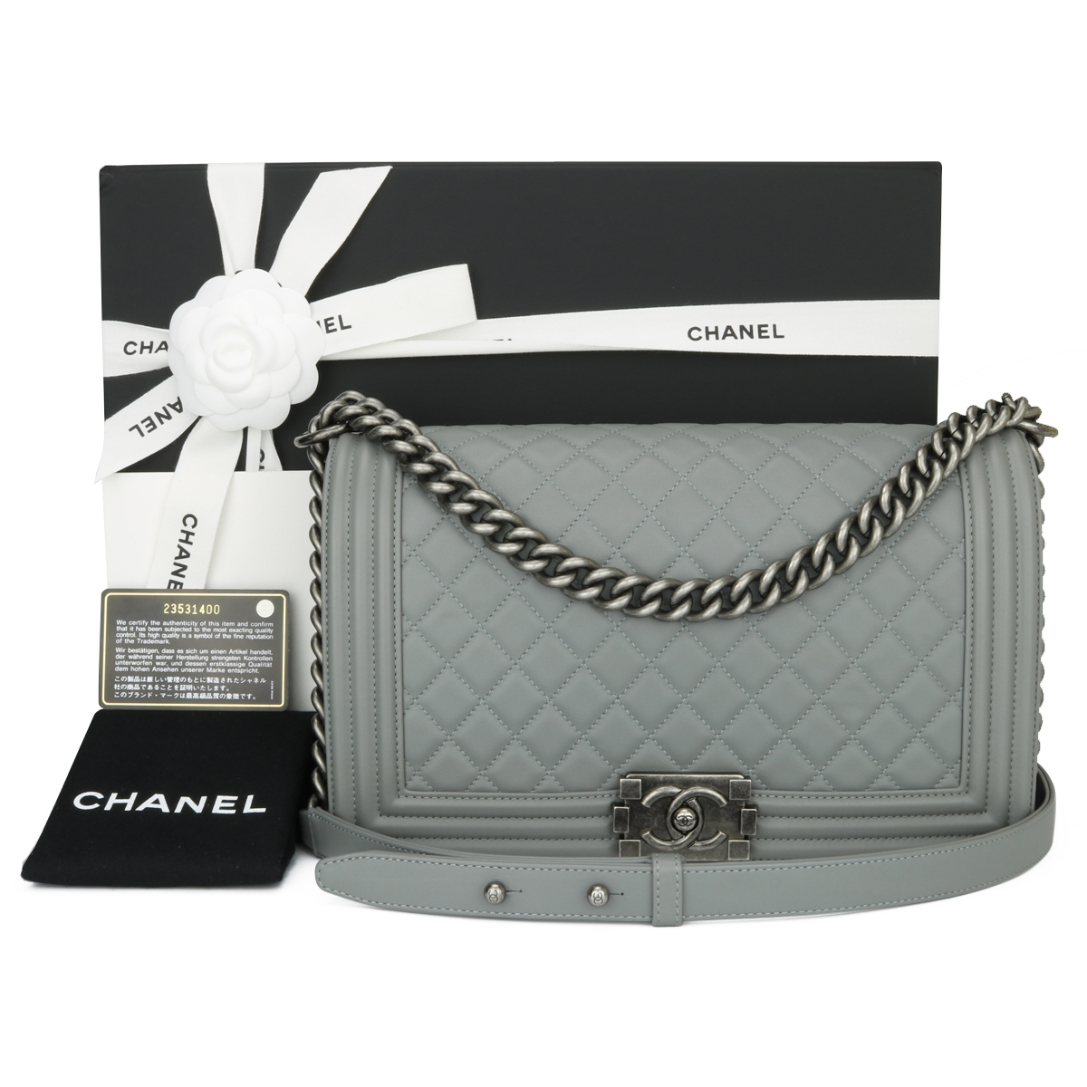 Chanel New Medium Quilted Boy Grey Calfskin Ruthenium Hardware 2017 - Bild 2 aus 5