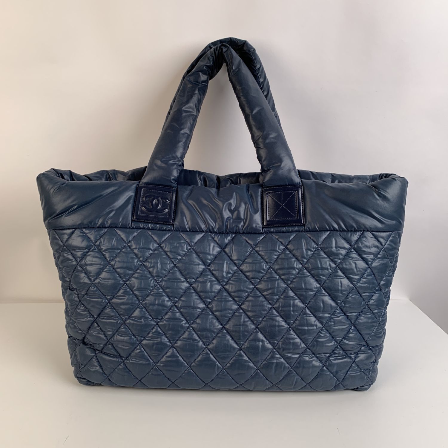 Chanel Blue Black Nylon Reversible Coco Cocoon Tote Bag Handbag - Image 3 of 8