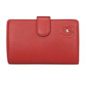 Chanel L-Zip Pocket Wallet Red Calfskin Silver Hardware 2011