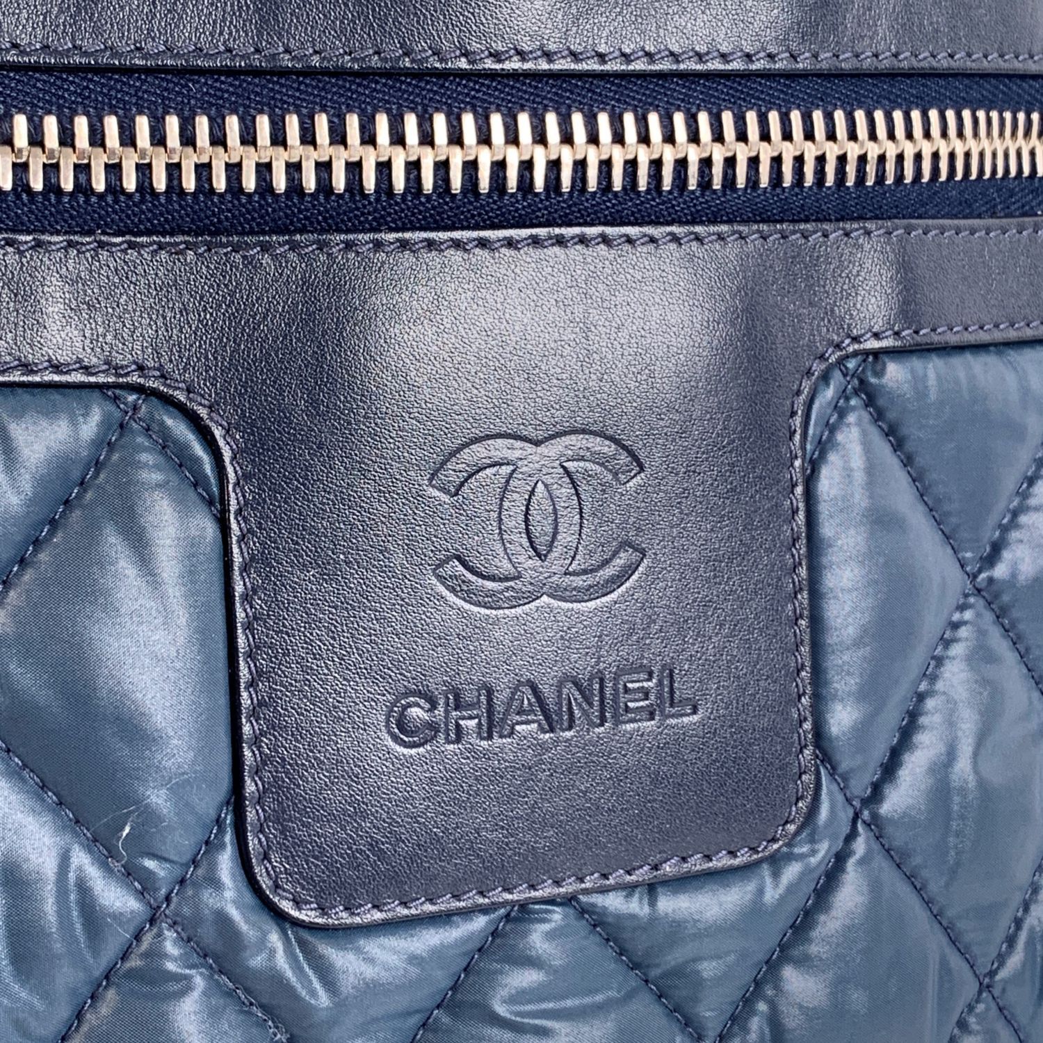 Chanel Blue Black Nylon Reversible Coco Cocoon Tote Bag Handbag - Image 5 of 8