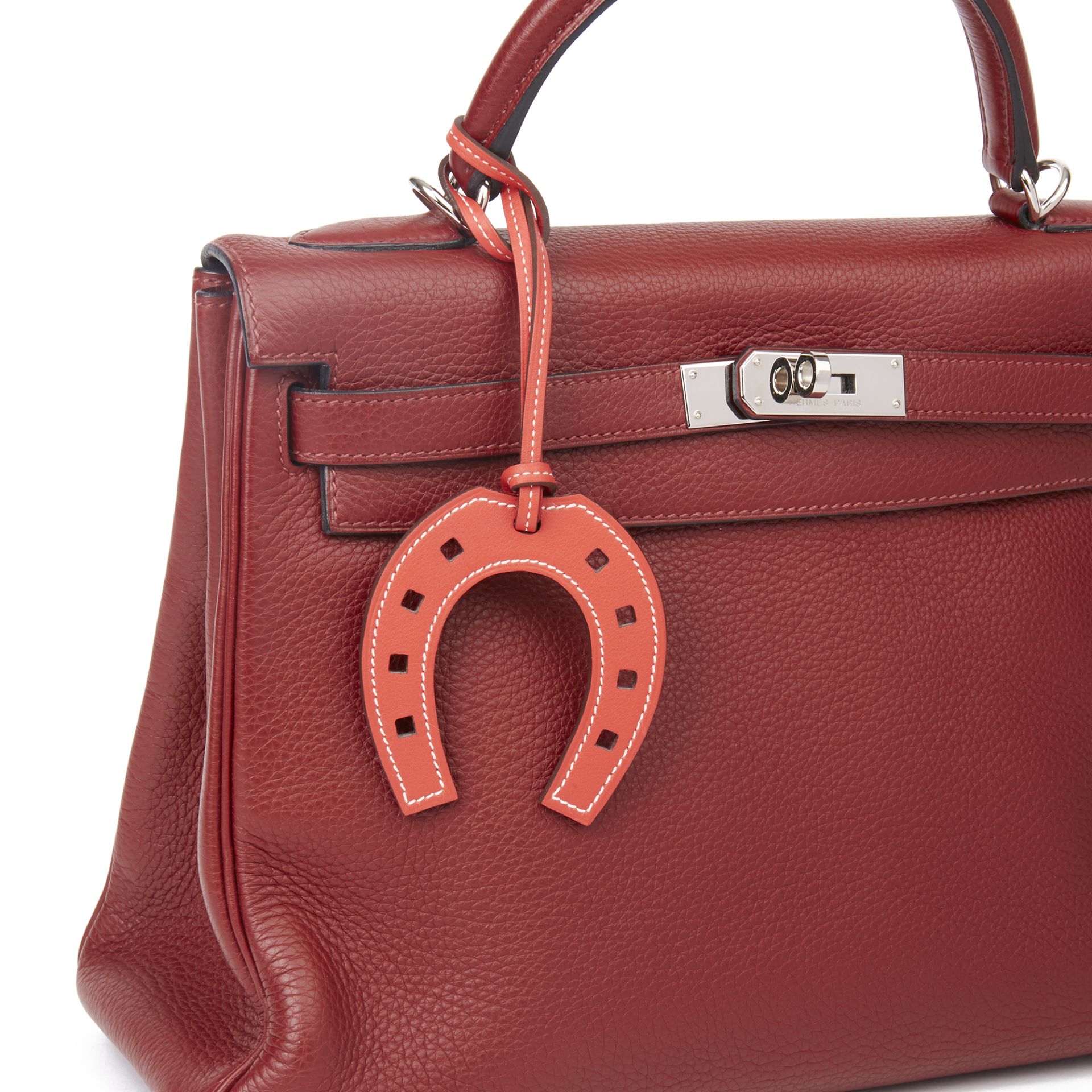 Hermès Rose Jaipur Swift Leather Paddock Horseshoe Charm - Image 2 of 5