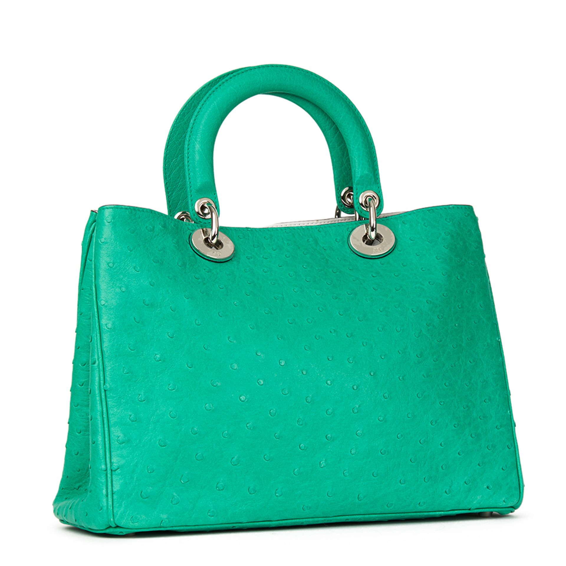 Christian Dior Emerald Ostrich Leather Diorissimo Mm - Image 9 of 11