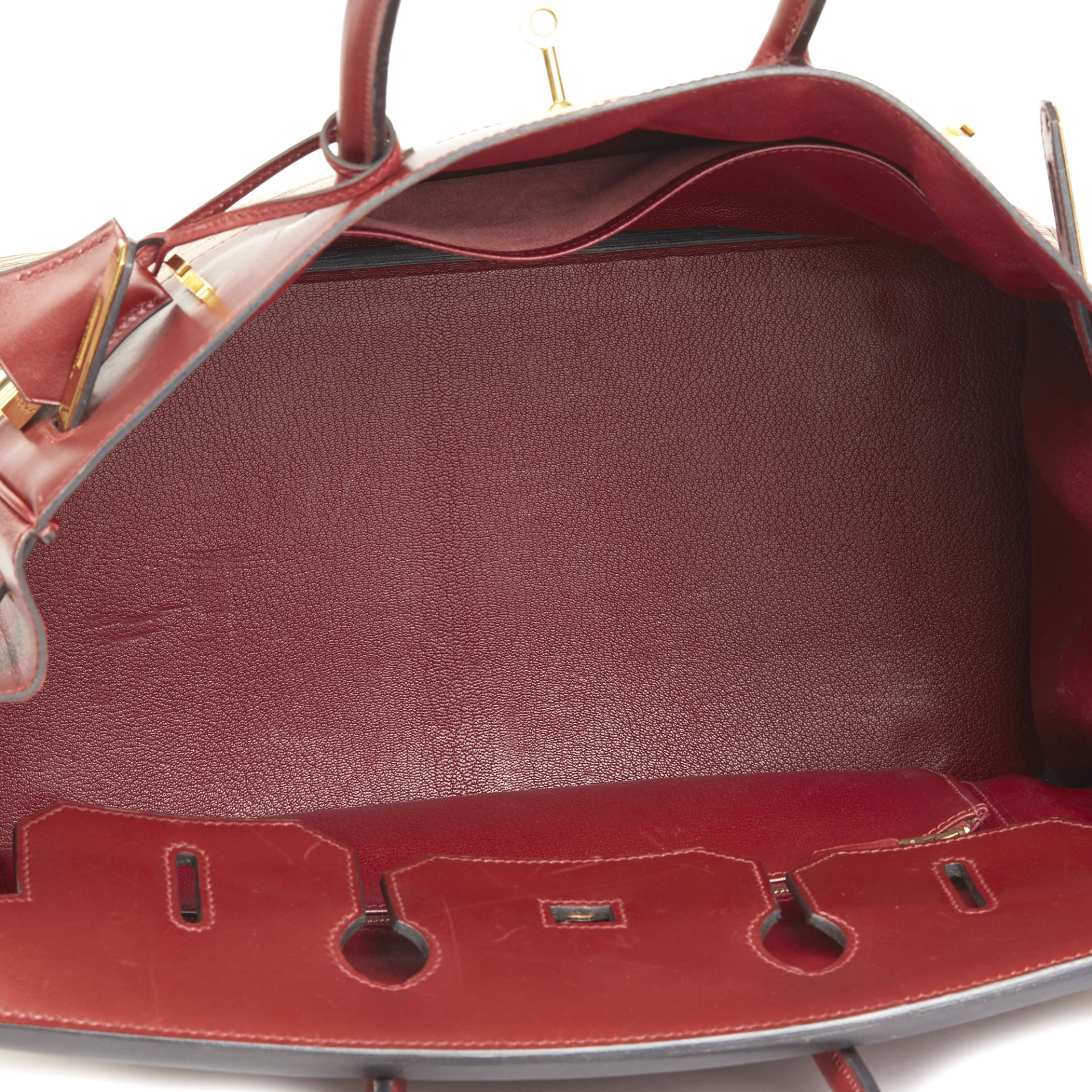 Hermès Rouge H Box Calf Leather Vibrato Birkin 35Cm - Image 3 of 10