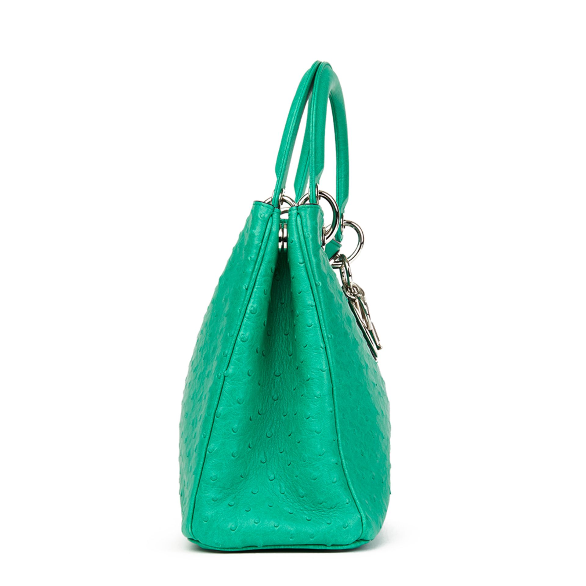 Christian Dior Emerald Ostrich Leather Diorissimo Mm - Image 10 of 11