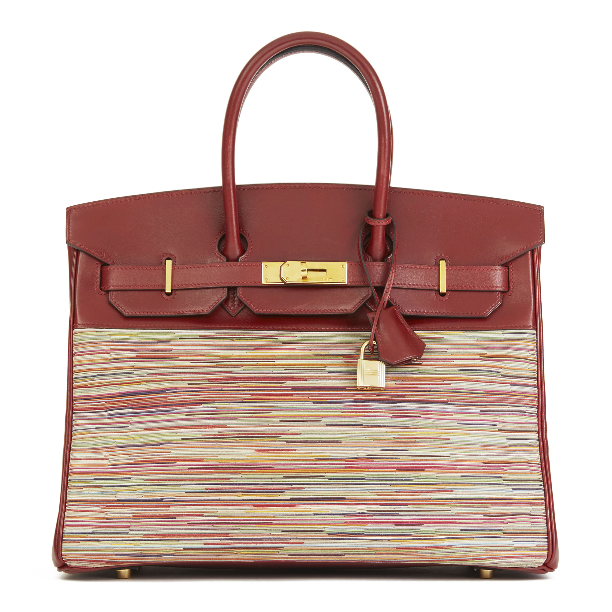 Hermès Rouge H Box Calf Leather Vibrato Birkin 35Cm