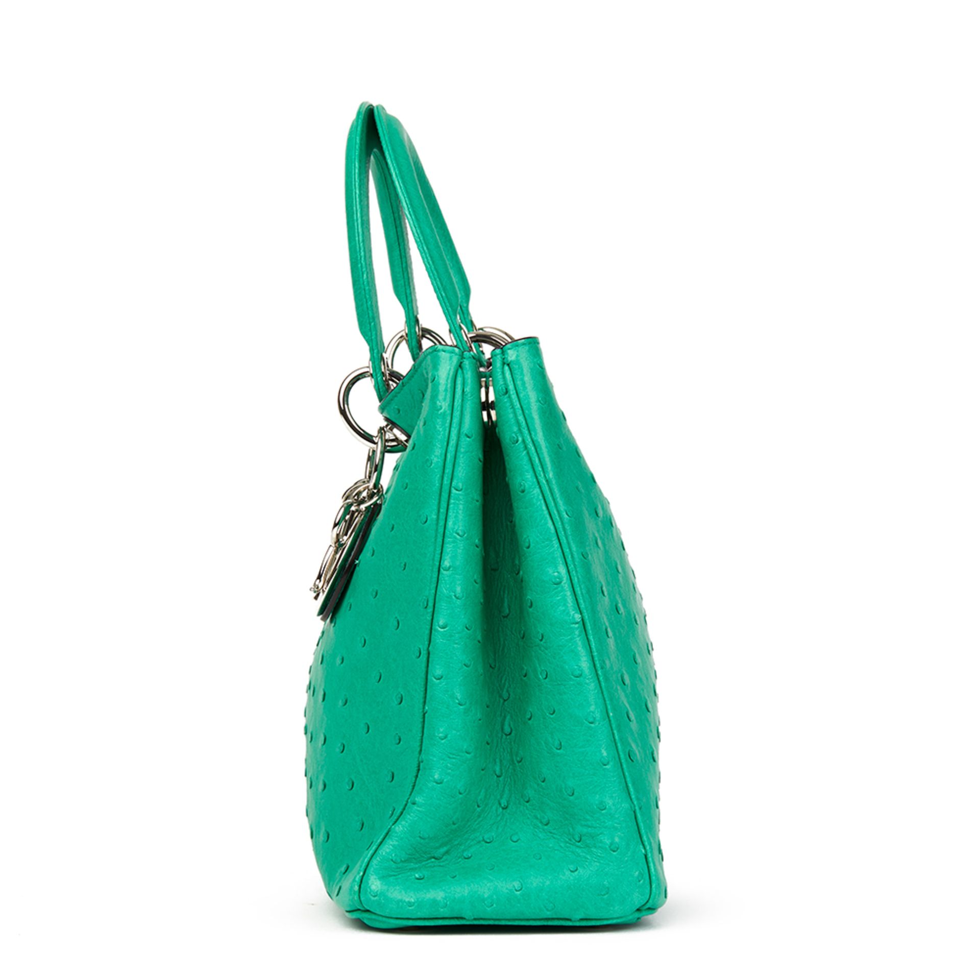 Christian Dior Emerald Ostrich Leather Diorissimo Mm - Image 11 of 11