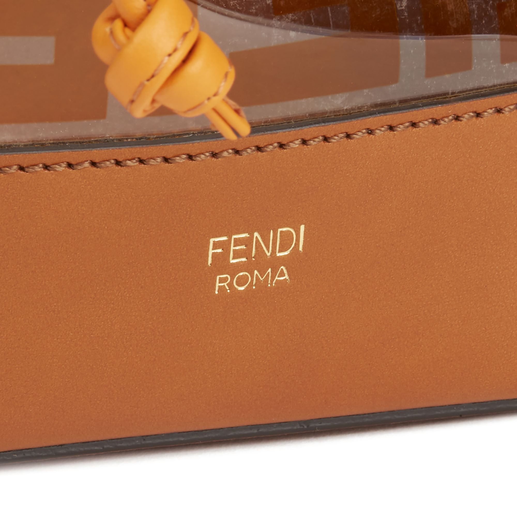 Fendi Brown Calfskin Leather & Monogram Pvc Mon Tresor Bucket Bag - Image 8 of 12