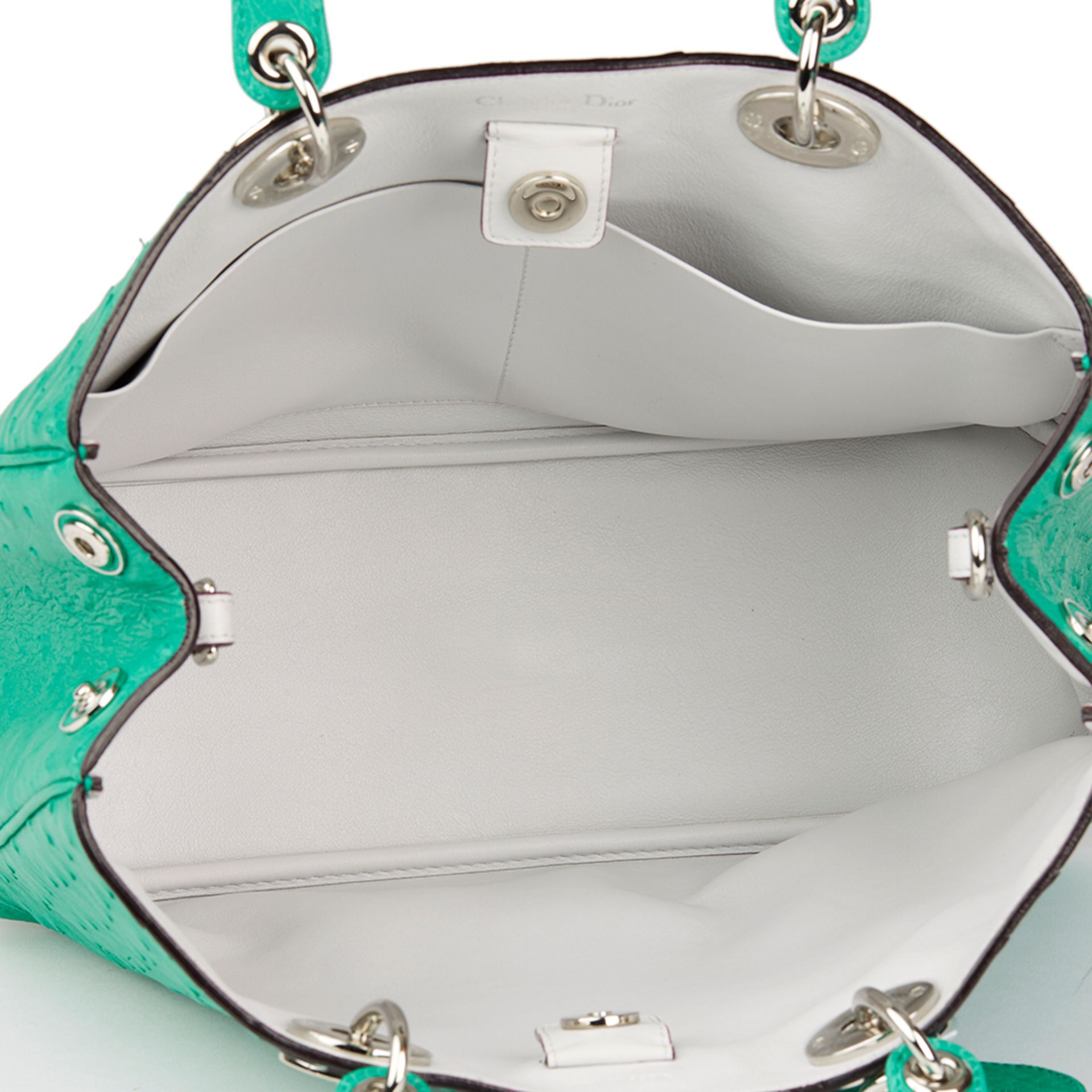 Christian Dior Emerald Ostrich Leather Diorissimo Mm - Image 4 of 11