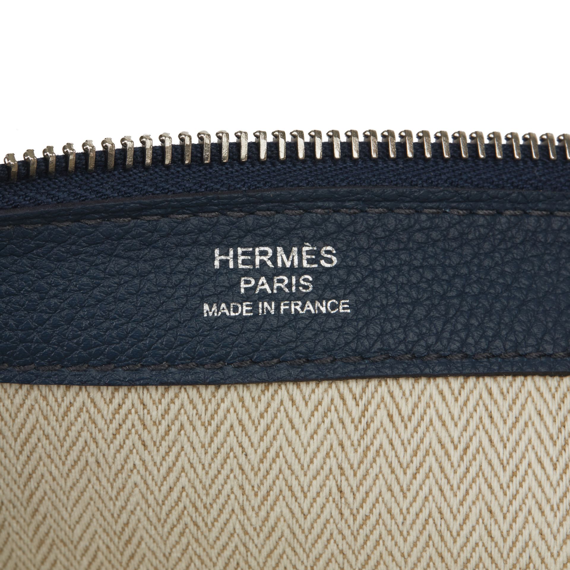 Hermès Bleu De Prusse & Bleu Electric Togo Leather Endless Road Zip Tablet Pochette - Image 6 of 12