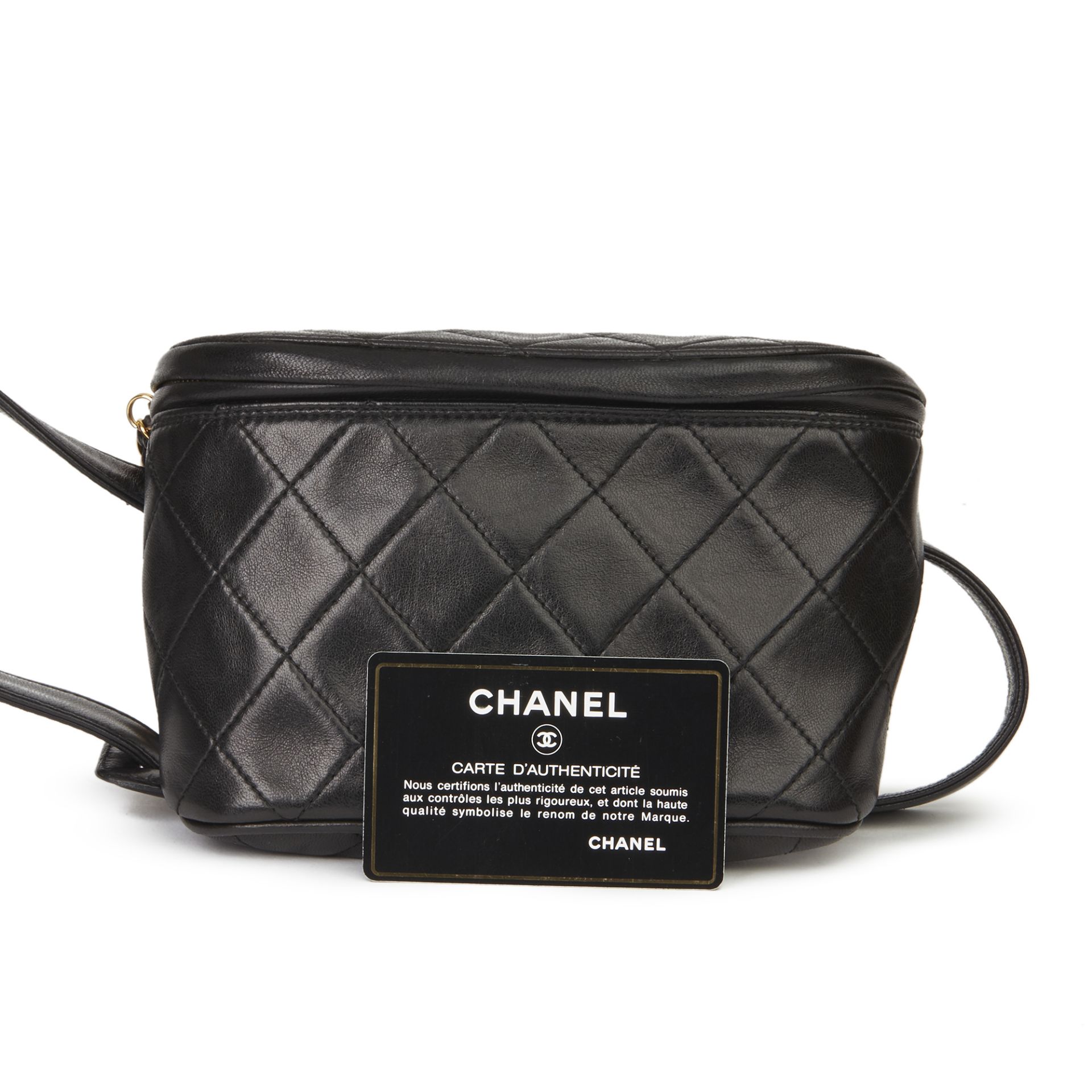 Chanel Black Quilted Lambskin Vintage Timeless Belt Bag - Image 3 of 12