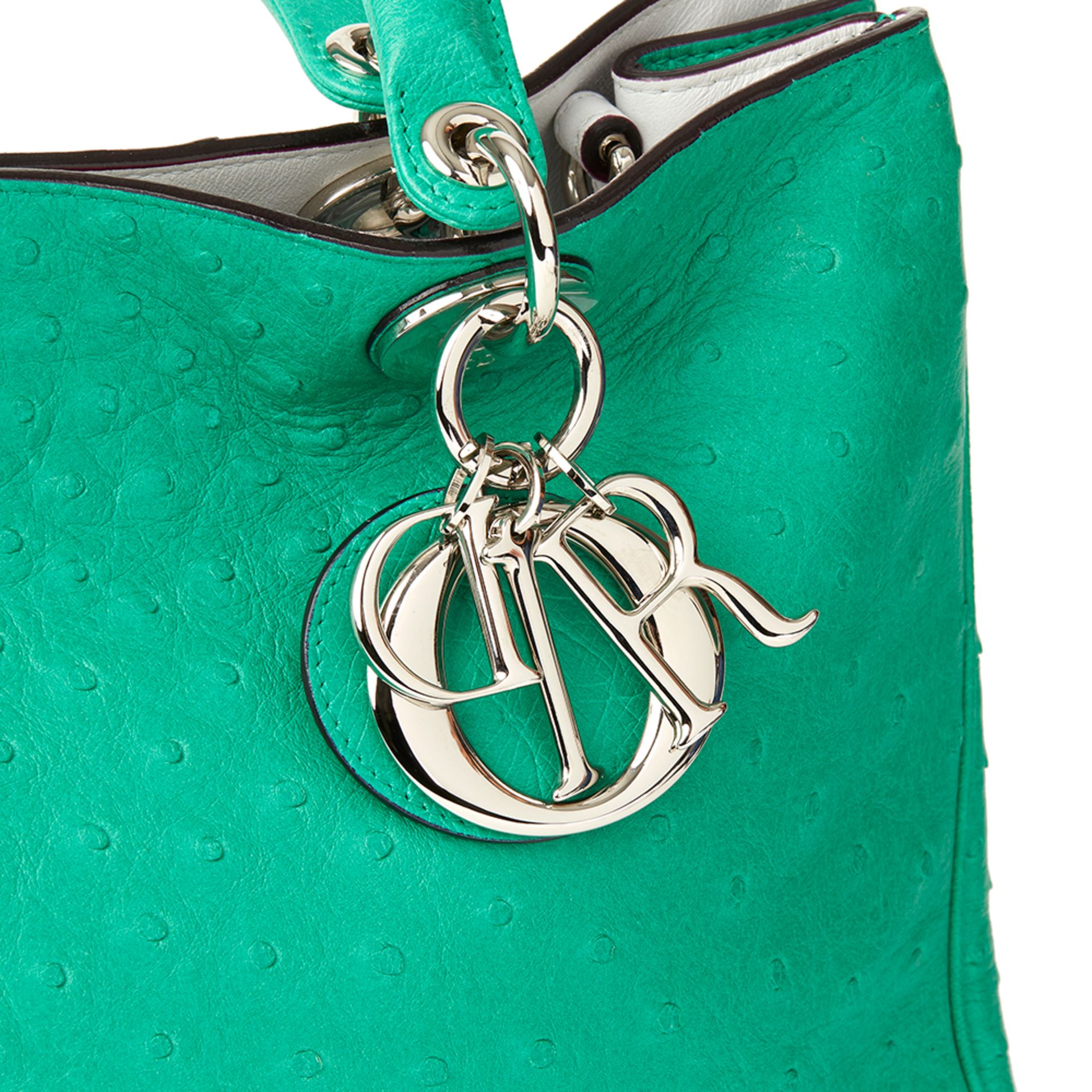 Christian Dior Emerald Ostrich Leather Diorissimo Mm - Image 7 of 11