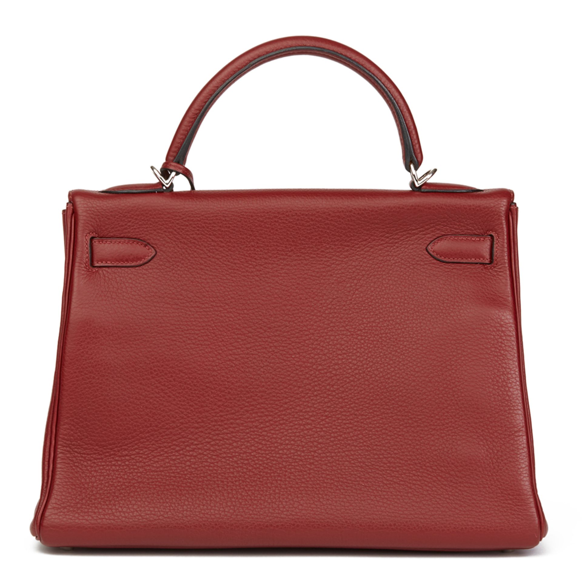 Hermès Rouge H Clemence Leather Kelly 32Cm Retourne - Image 9 of 11