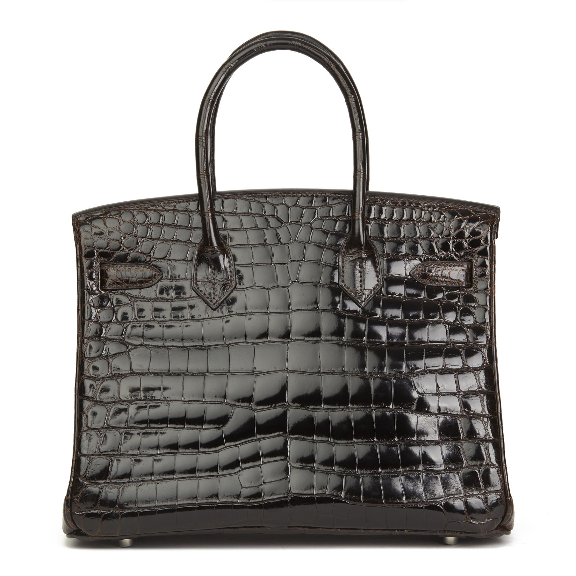 Hermès Marron Fonce Shiny Niloticus Crocodile Leather Birkin 30Cm - Image 9 of 11