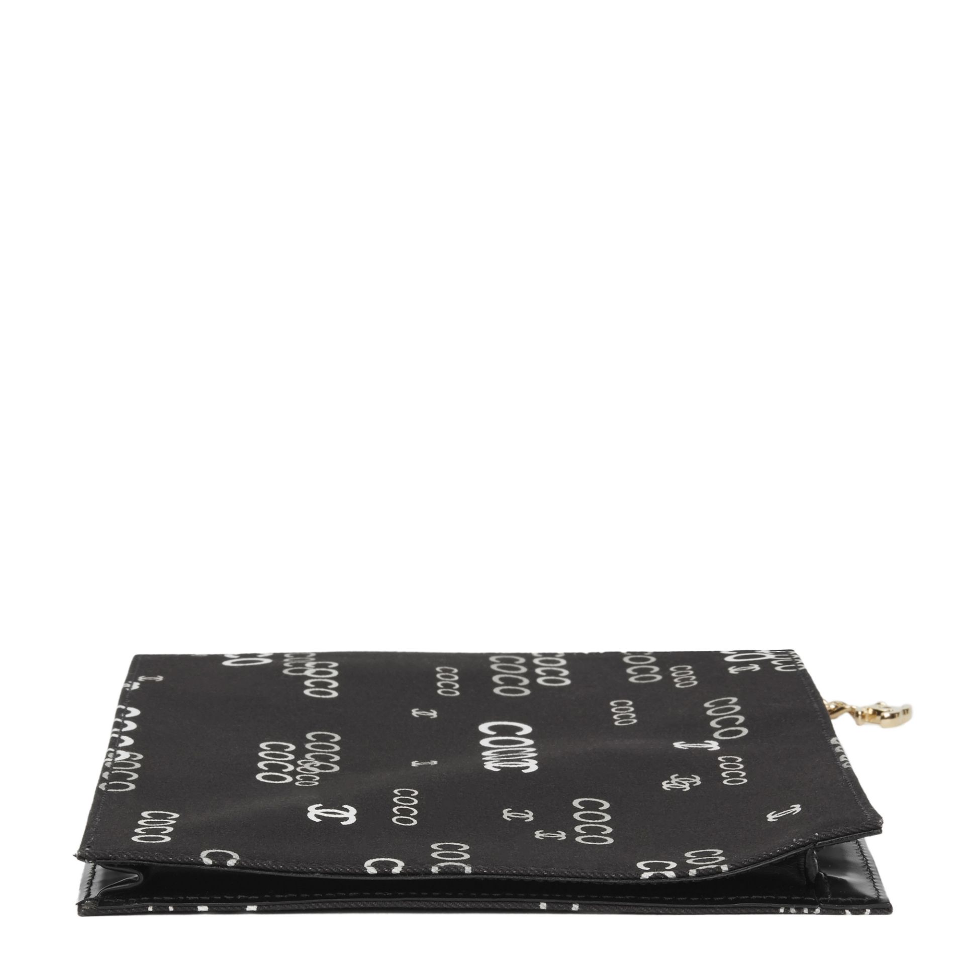 Chanel Black Canvas Coco Pouch - Image 10 of 12