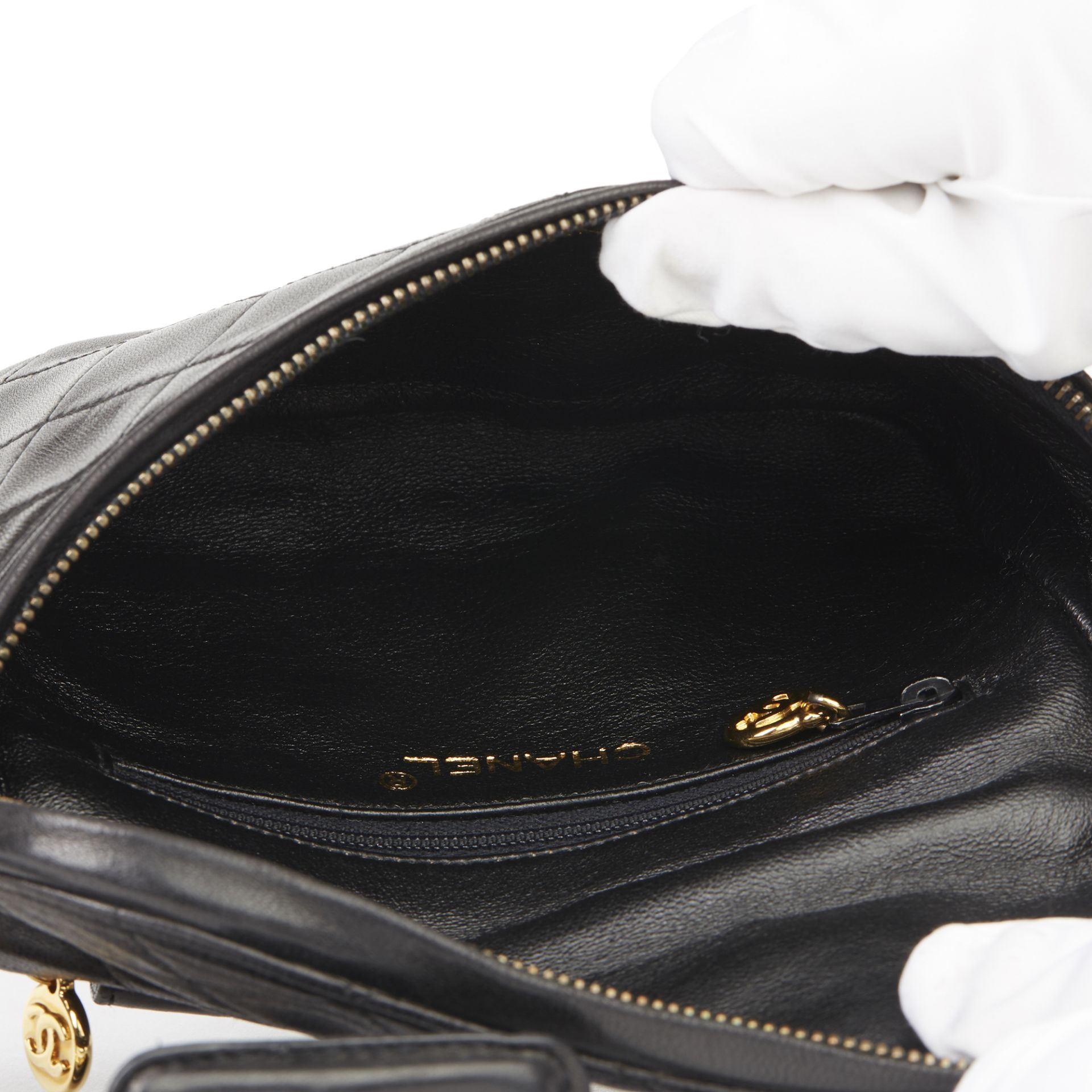 Chanel Black Quilted Lambskin Vintage Timeless Belt Bag - Image 4 of 12