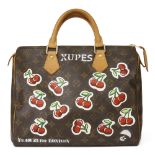 Louis Vuitton X Year Zero London Hand-Painted  ‘Cherries’ Brown Monogram Coated Canvas Speedy 30