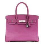 Hermès Cyclamen Epsom Leather Birkin 30Cm