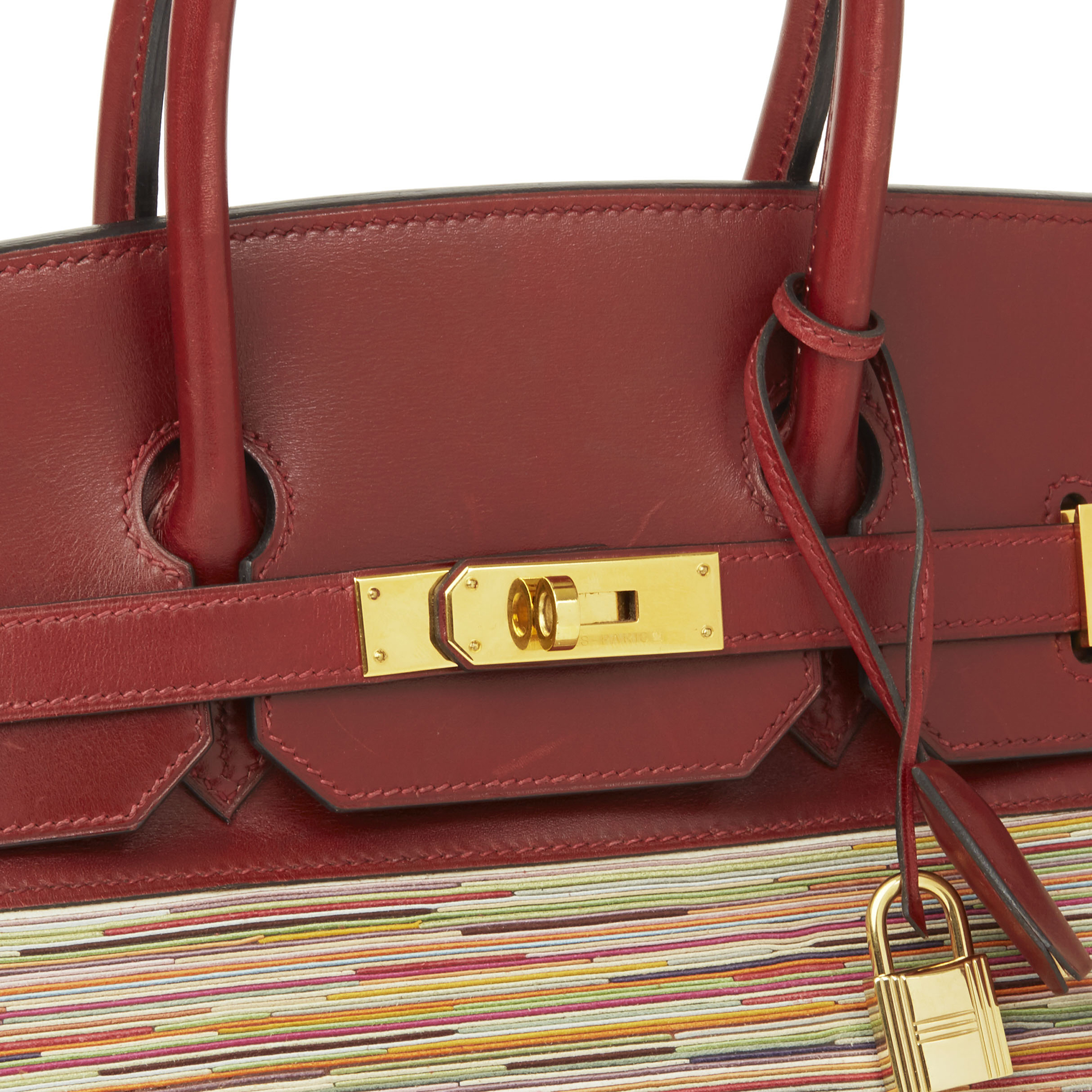 Hermès Rouge H Box Calf Leather Vibrato Birkin 35Cm - Image 6 of 10