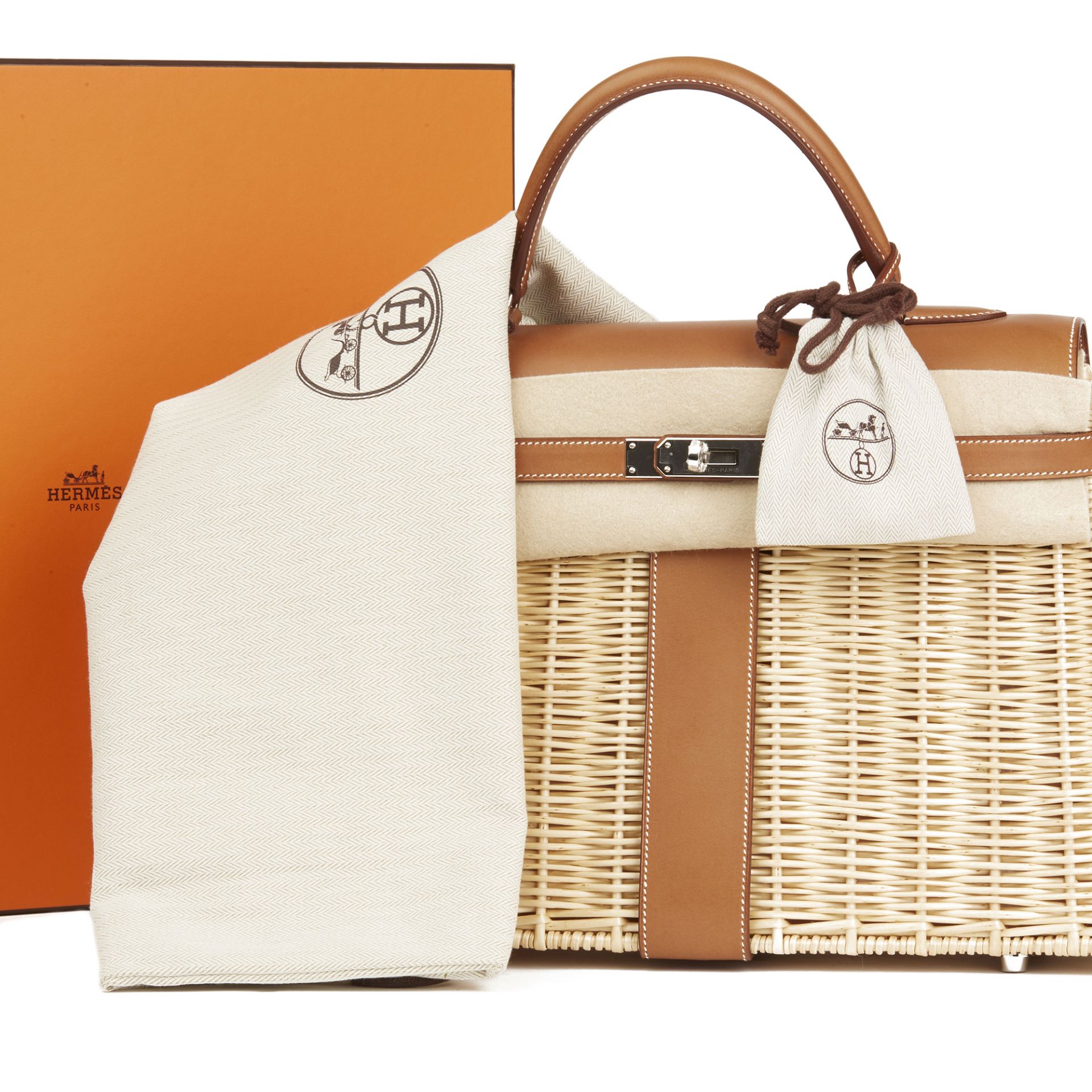 Hermès Barenia Leather & Wicker Kelly 35Cm Picnic - Image 3 of 12