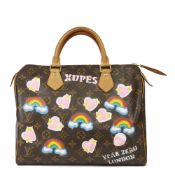 Louis Vuitton X Year Zero London Hand-Painted  ‘Love Is Love’ Brown Monogram Coated Canvas Speedy 30