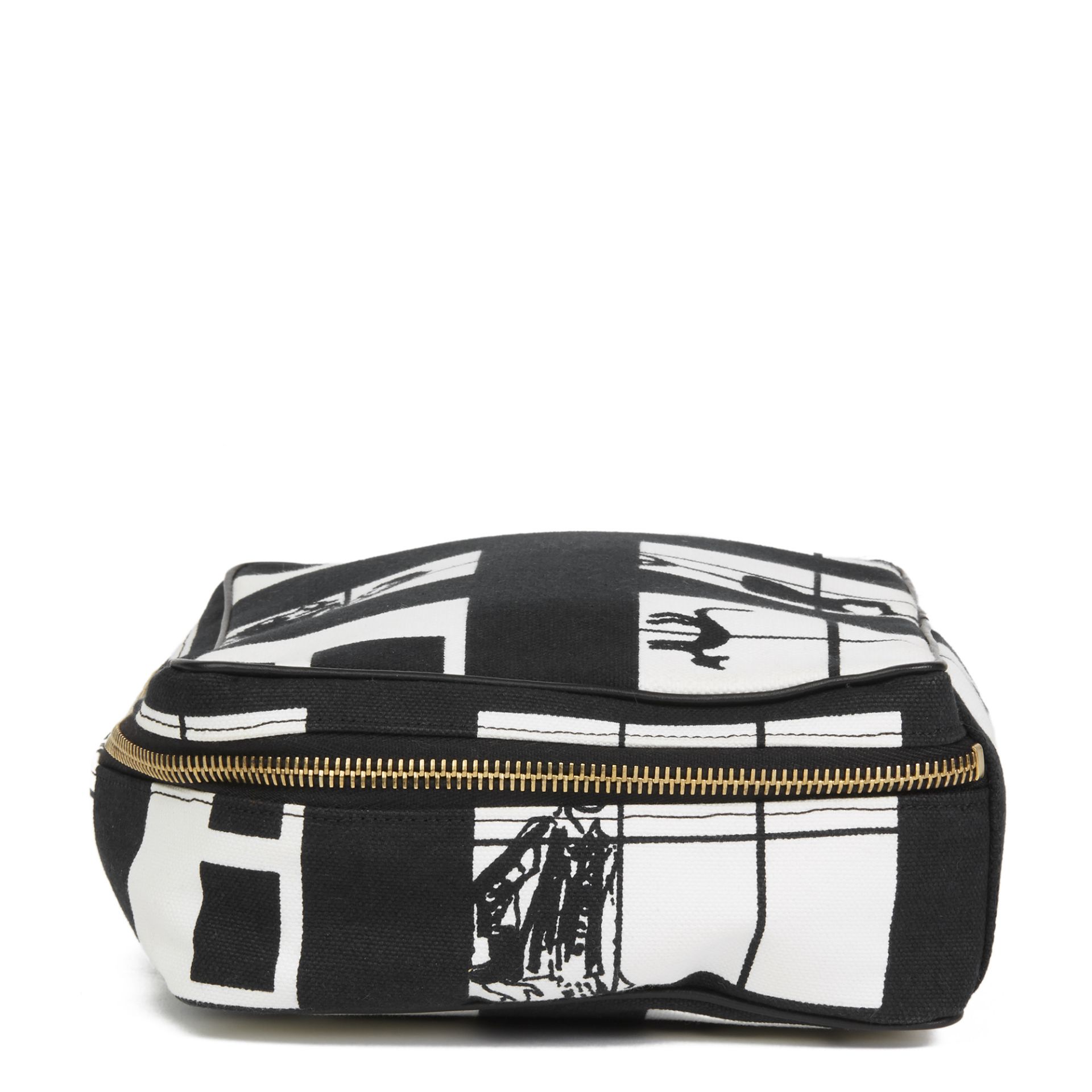 Chanel Black & White Canvas 'Window Line' Toiletry Pouch - Image 11 of 11