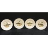 Set of 4 'Royal Imperial' finest bone china plates with freshwater fish design.