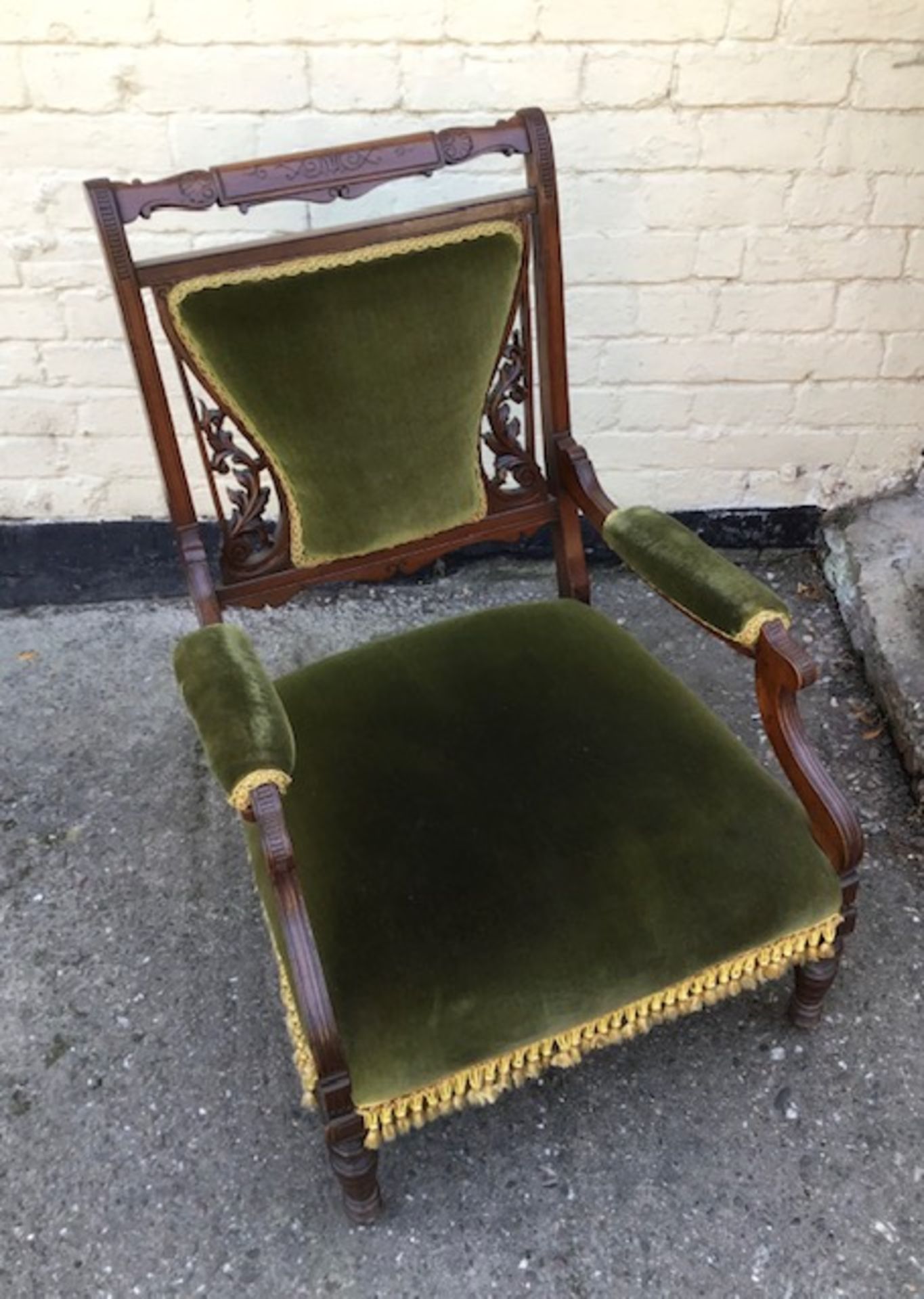 Antique mahogany Edwardian armchair.