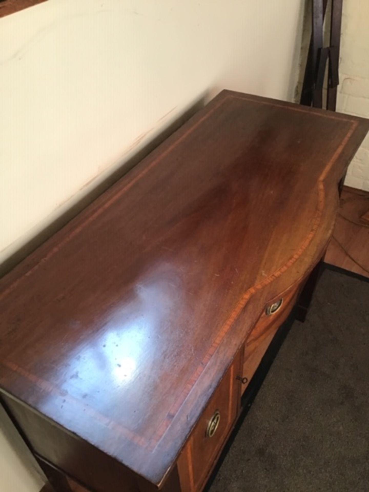 Antique Edwardian mahogany and satinwood inlaid sideboard. - Image 2 of 2