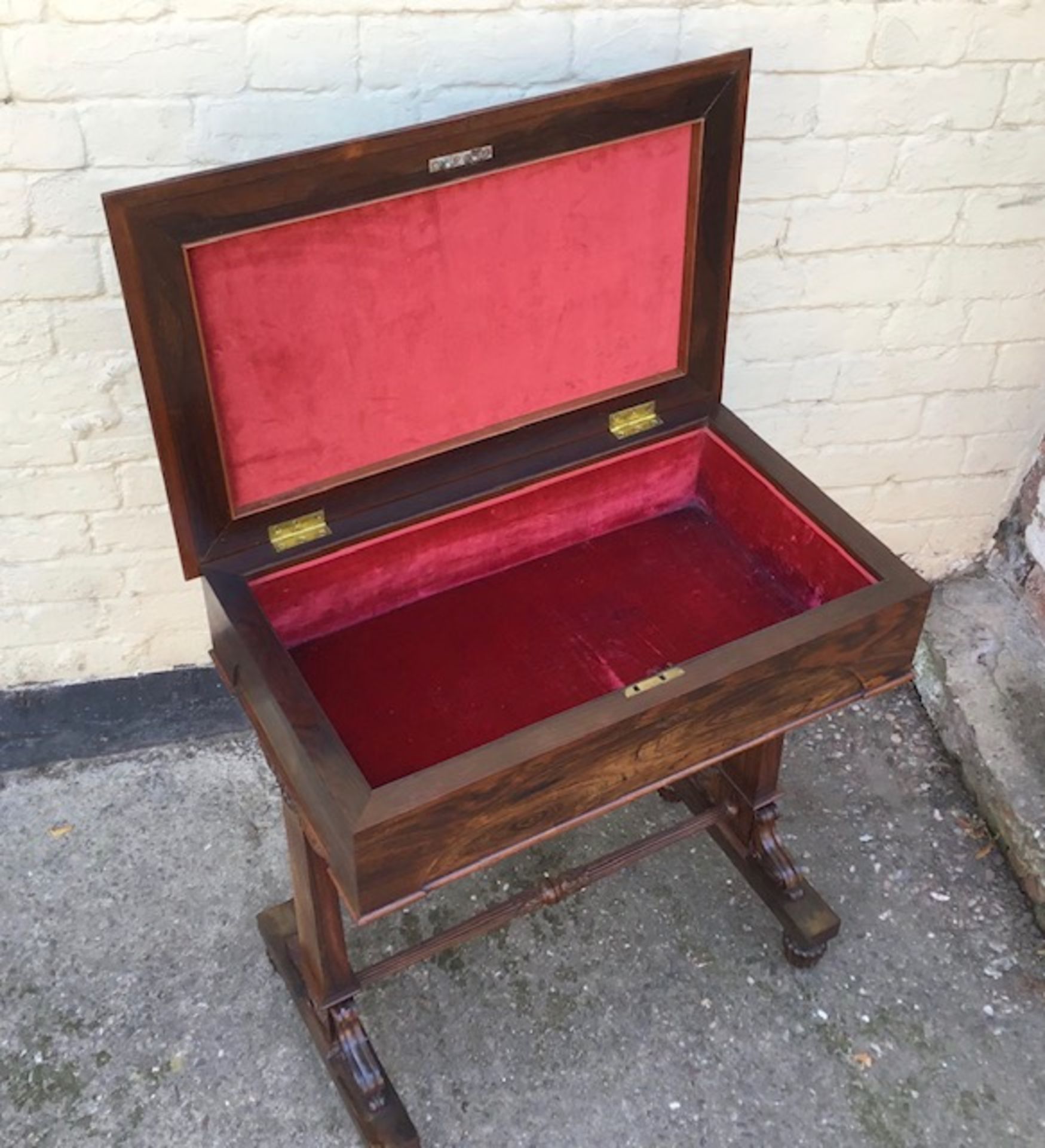 An antique Rosewood lidded consul table - Image 2 of 2