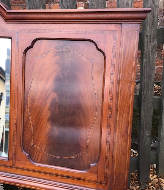 Antique Edwardian Mahogany inlaid overmantle. - Image 2 of 2