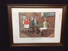 An Antique Print 'The Connoiseurs' by Stanley Cock in Oak Frame