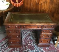 Antique late victorian mahogany kneehole desk.