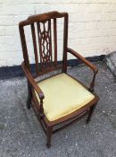 Antique childs inlaid elbow chair.
