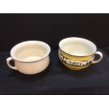 A pair of antique china chamber pots