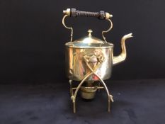 Antique brass kettle set