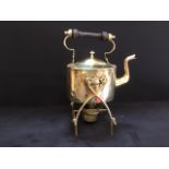 Antique brass kettle set