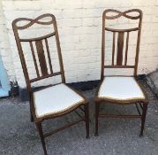 Antique Pair of Edwardian inlaid chairs.