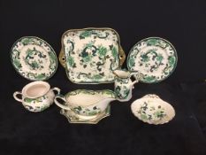 Vintage group of 7 assorted 'Masons' Ironstone items, 'Chartruese' pattern