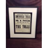 A Framed Victorian Auction Poster dated 1867