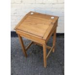 Antique vintage oak childs school desk.