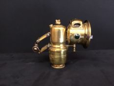 Antique Acetylene brass bicycle lamp