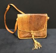 A Vintage Snakeskin & Leather Handbag