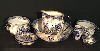 Antique 7 piece Loselware toilet set by Keeling & Co Ltd of Burslem