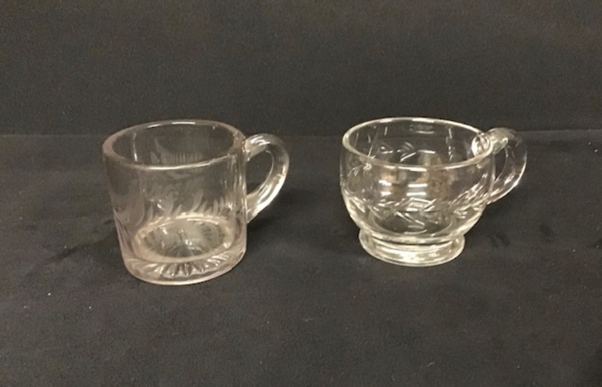 Antique 2 x Victorian pressed glass custard cups