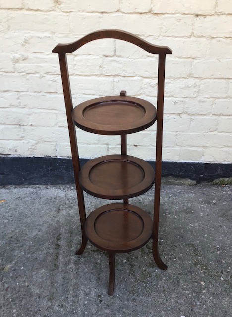 Vintage Mahogany 3 teir cake stand.