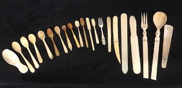 Antique & Vintage collection of bone and horn utensils